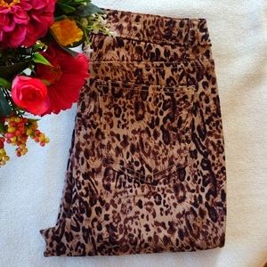Animal Print Skinny Ankle Jeans Pants -Earl Jeans